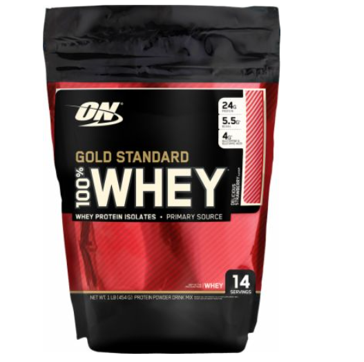 Whey Gold Standard , 450Gr , Sabor Fresa  -  Optimum Nutrition