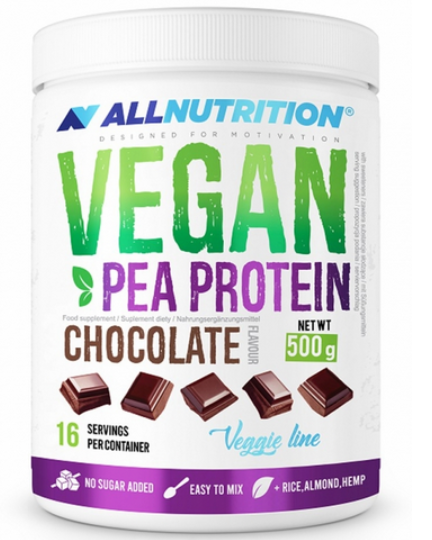 Vegan Pea Protein , 500 gr.  Sabor Chocolate - All Nutrition