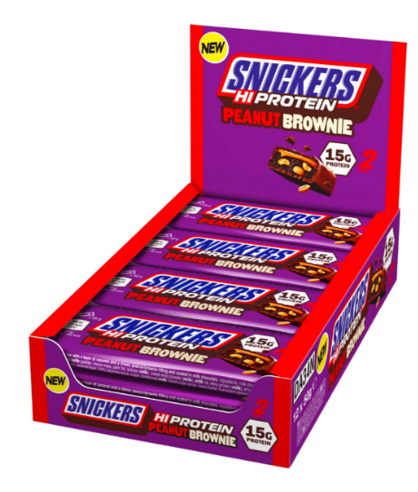 Snickers Hi Protein, sabor Peanut Brownie , 55Gr - Mars Protein