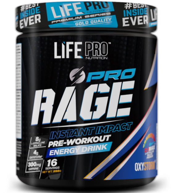 Pro Rage, 290Gr, Sabor  Energy Drink - Life Pro