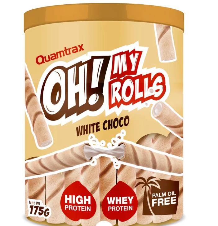 OH! My Rolls, sabor Chocolate Blanco, 175Gr (25 Rolls) - Quamtrax