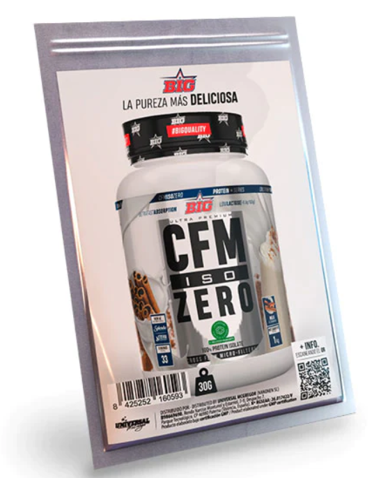 Monodosis CFM ISO ZERO, 30Gr, Sabor Milk & Cinnamon - BIG