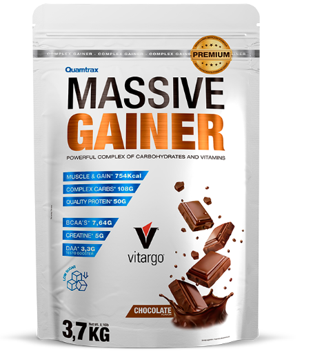 Massive Gainer Premium, 3.7Kg Sabor Chocolate, Quamtrax