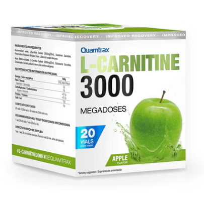 L- Carnitina 3000, sabor Manzana, 20Viales - Quamtrax