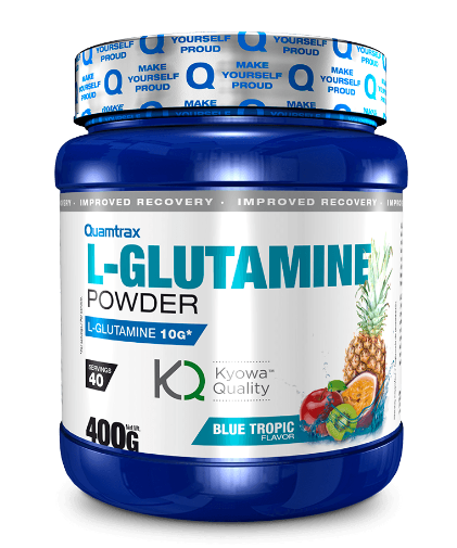 L Glutamina Powder, 400Gr, Sabor Blue Tropic - Quamtrax