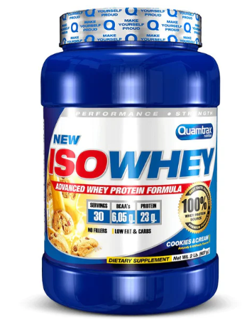 IsoWhey, 907 Gr, sabor Cookies and Cream - Quamtrax