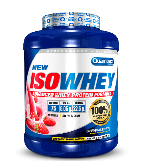 IsoWhey, 2267 Gr, sabor Fresa - Quamtrax