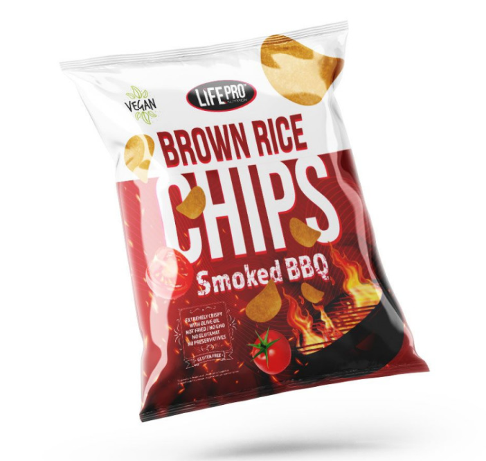 Fit Food Brown Rice Chips Smoked BBQ, 60g - Life Pro