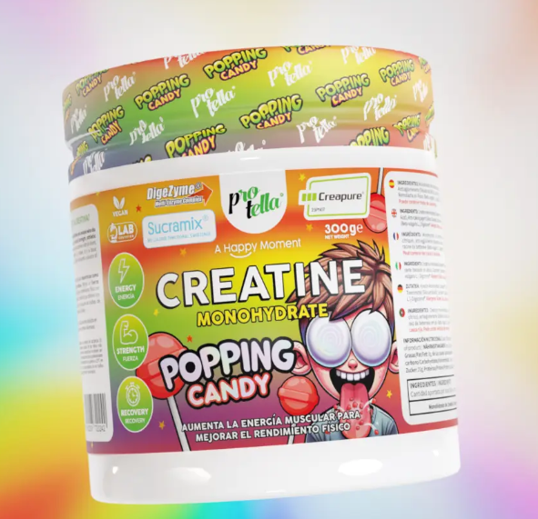 Creatina Creapure, Sabor Popping Candy, 300gr - Protella