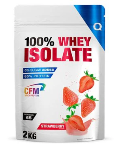 100% Whey Isolate 2kg, sabor fresa - Quamtrax