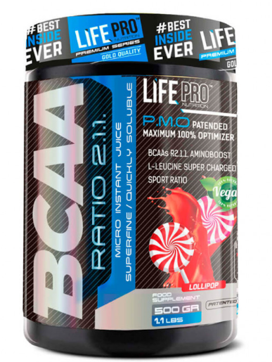 BCAA, RATIO 2.1.1. Sabor  Lollypop, 500gr - Lifepro