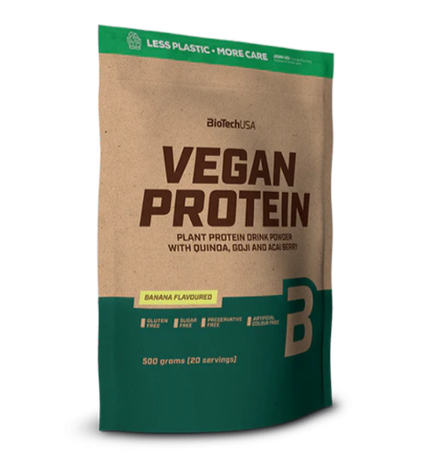 Vegan Protein , Platano, 500 Gr- Biotech USA