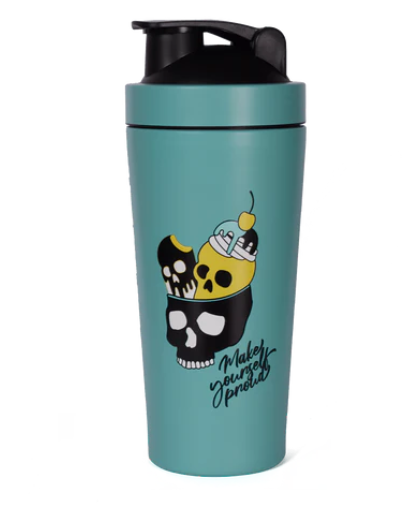 Shaker Metálico Swett Skull,  740Ml - Quamtrax