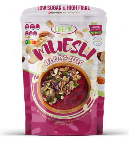 Muesli Fruit and Seeds, 400Gr - Life Pro