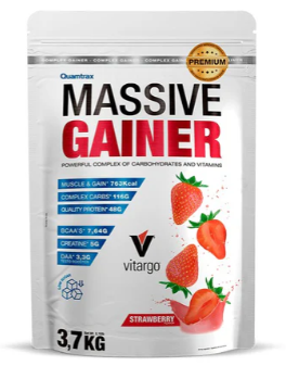 Massive Gainer Premium, 3.7Kg Sabor Fresa, Quamtrax