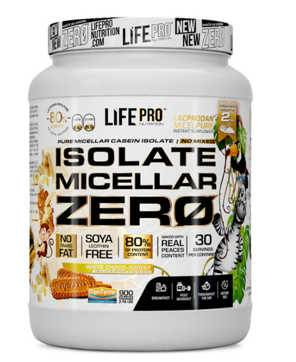 Iso Micellar Casein, 900g , Sabor Chocolate Blanco Monky - Life Pro