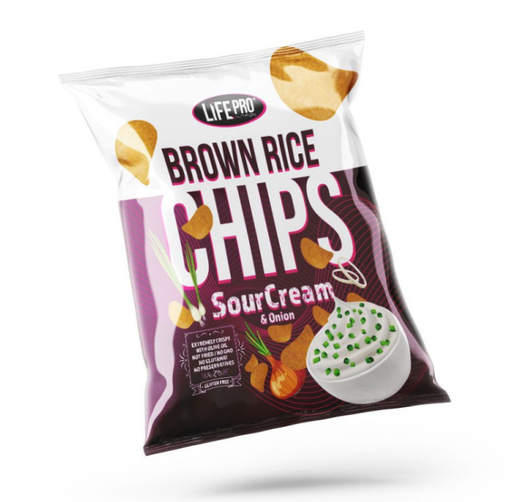 Fit Food Brown Rice Chips Sour Cream & Onion, 60g - Life Pro