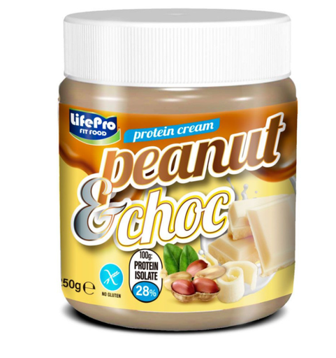 Crema Proteica Chocolate Blanco Cacahuete, 250Gr - Life Pro