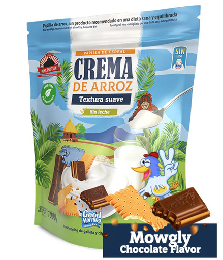 Crema de Arroz Mowgly Chocolate, 1Kg - Max Protein