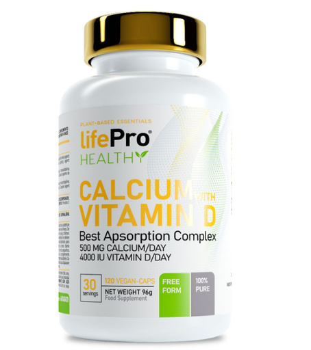 Calcio con Vitamina D, 120 Cap. - Life Pro