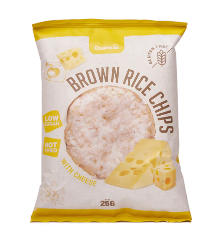 Brown Rice Chips sabor Queso, 25Gr - Quamtrax