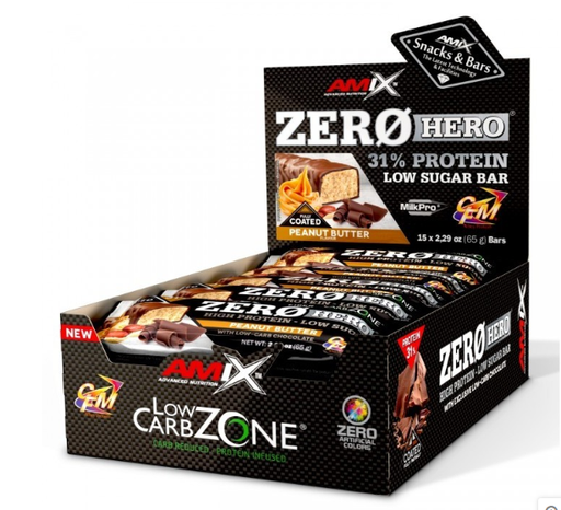 Barrita Proteína ZeroHero, Sabor  Peanut Butter , 31% Protein Bar 65g - Amix