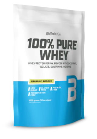 100% Pure Whey, sabor Platano , 1 Kg - BiotechUSA